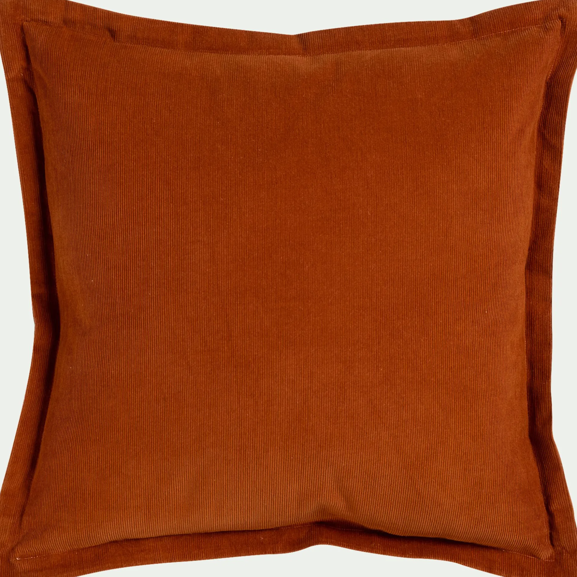 Coussin bicolore en velours côtelé 45x45cm - brun rustrel