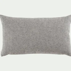 Coussin chambray en coton 30x50cm - gris