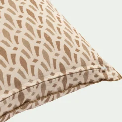 Coussin en coton à motif 45x45cm - beige