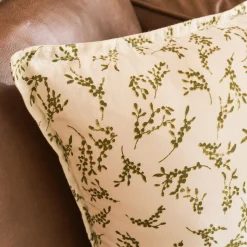 Coussin en coton à motif fleurs 45x45cm - vert