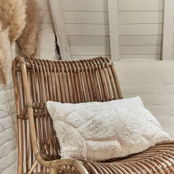 Coussin en coton effet laineux 40x60cm - beige