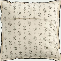 Coussin en coton motif amande finition point bourdon noir 45x45cm - vert
