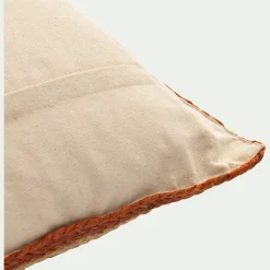 coussin en jute avec finition liseré 40x60cm - naturel