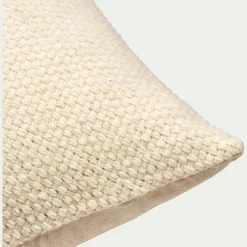 Coussin en laine et coton 45x45cm - écru