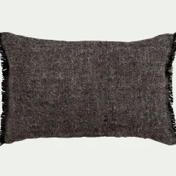 Coussin en lin chambray - noir 30x50cm