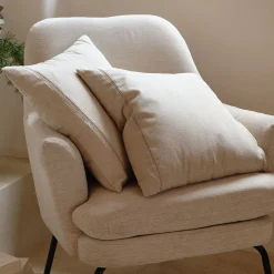 Coussin en lin et coton finition liseré 45x45cm - beige