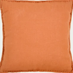 Coussin en lin lavé 45x45cm - brun rustrel