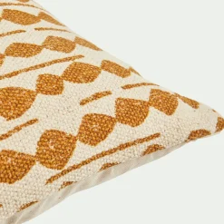 Coussin ethnique en coton 45x45cm - beige nèfle