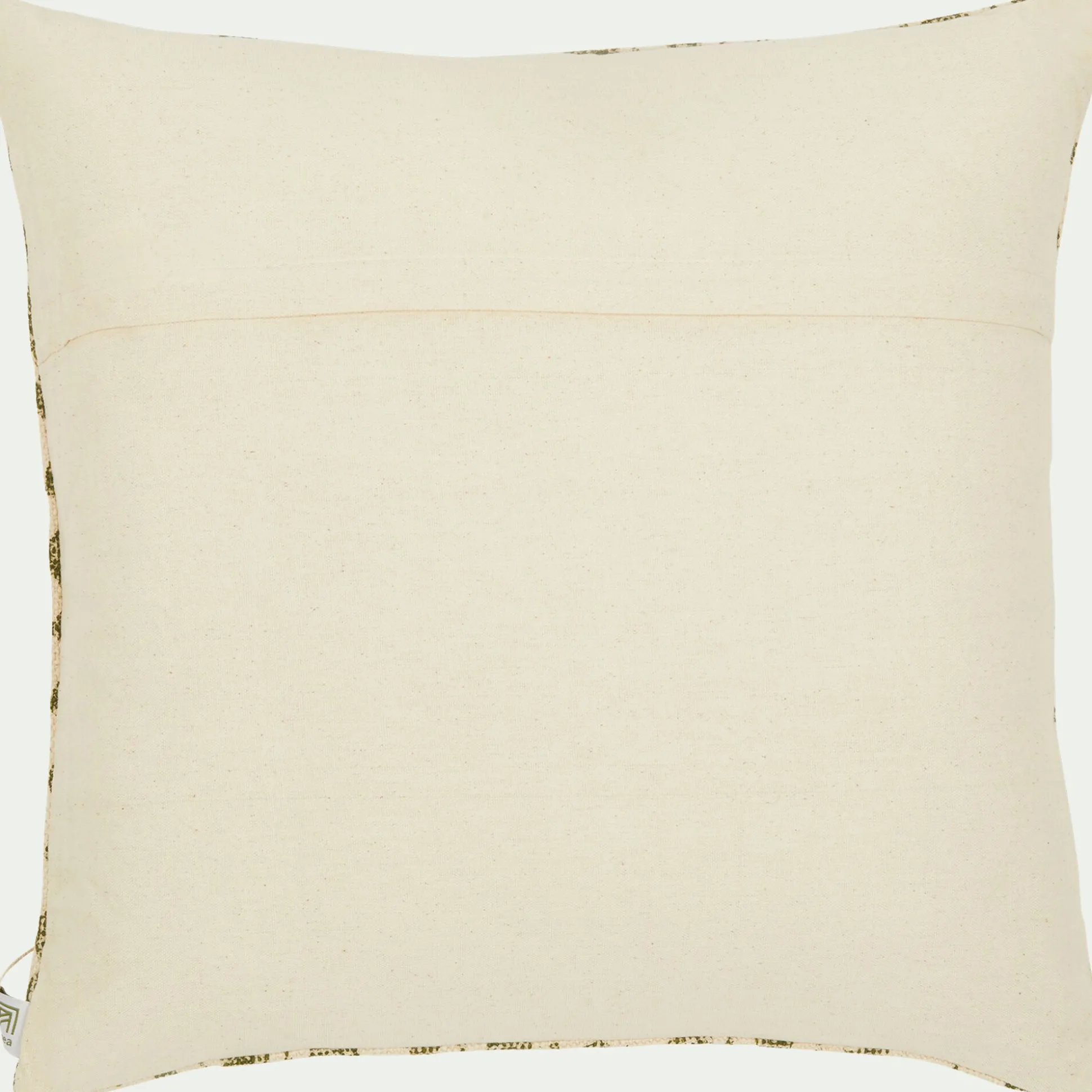 Coussin ethnique en coton - vert cèdre 45x45cm