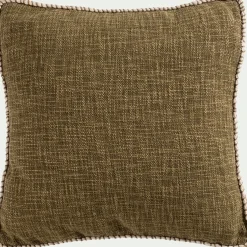 Coussin finition passepoil en coton 45x45cm - vert