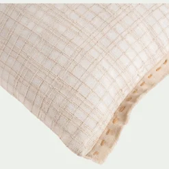 Coussin khanta en lin et coton 40x60cm - blanc