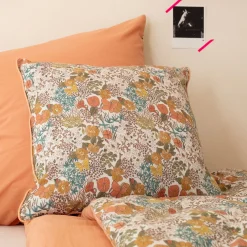 Coussin motif Grenat en popeline de coton 45x45cm - rouge