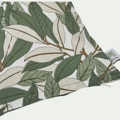 Coussin motif Laurier en coton - vert 40x40cm