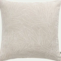 Coussin motif Laurier en lin et coton 45x45cm - blanc
