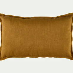 Coussin point de bourdon en coton 30x50cm - brun alep