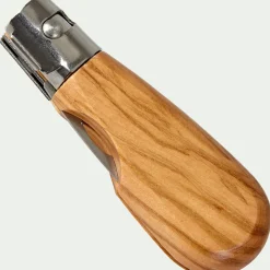 Couteau à huître pliable en bois d'olivier