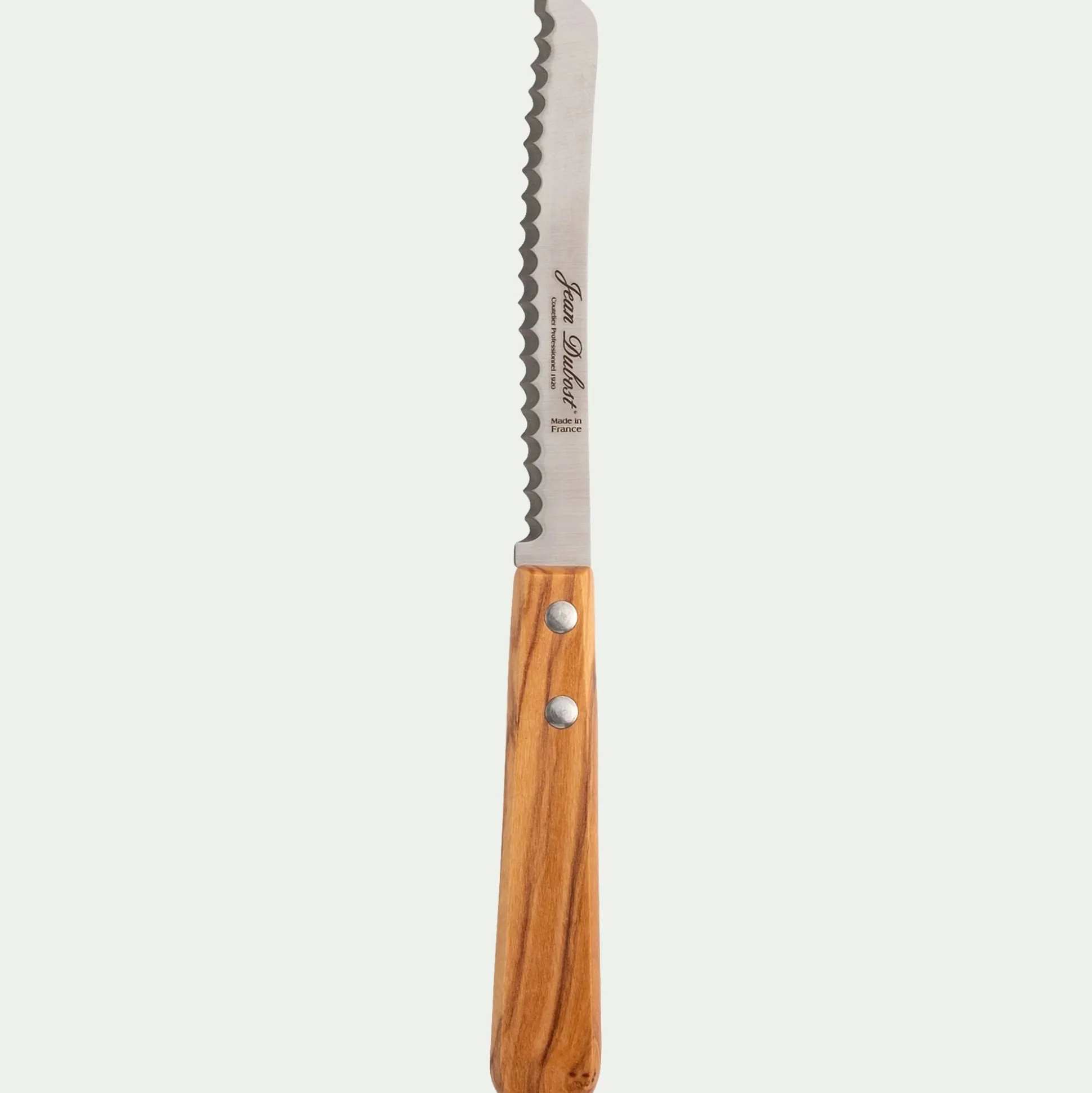 Couteau à tomates en inox et bois d'olivier 21cm - naturel