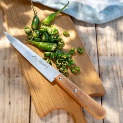 Couteau de cuisine en inox et bois d'olivier 28cm - naturel