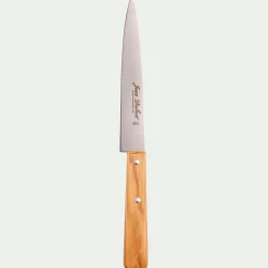 Couteau de cuisine en inox et bois d'olivier 28cm - naturel
