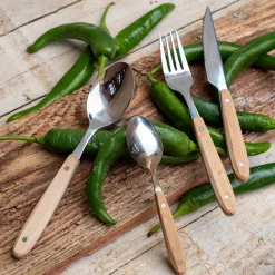 Couteau en inox et manche en bois de hêtre - naturel