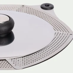 Couvercle ajustable en inox - gris métallisé