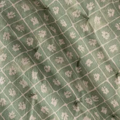 Couvre lit finition croquet en coton 220x240cm - vert