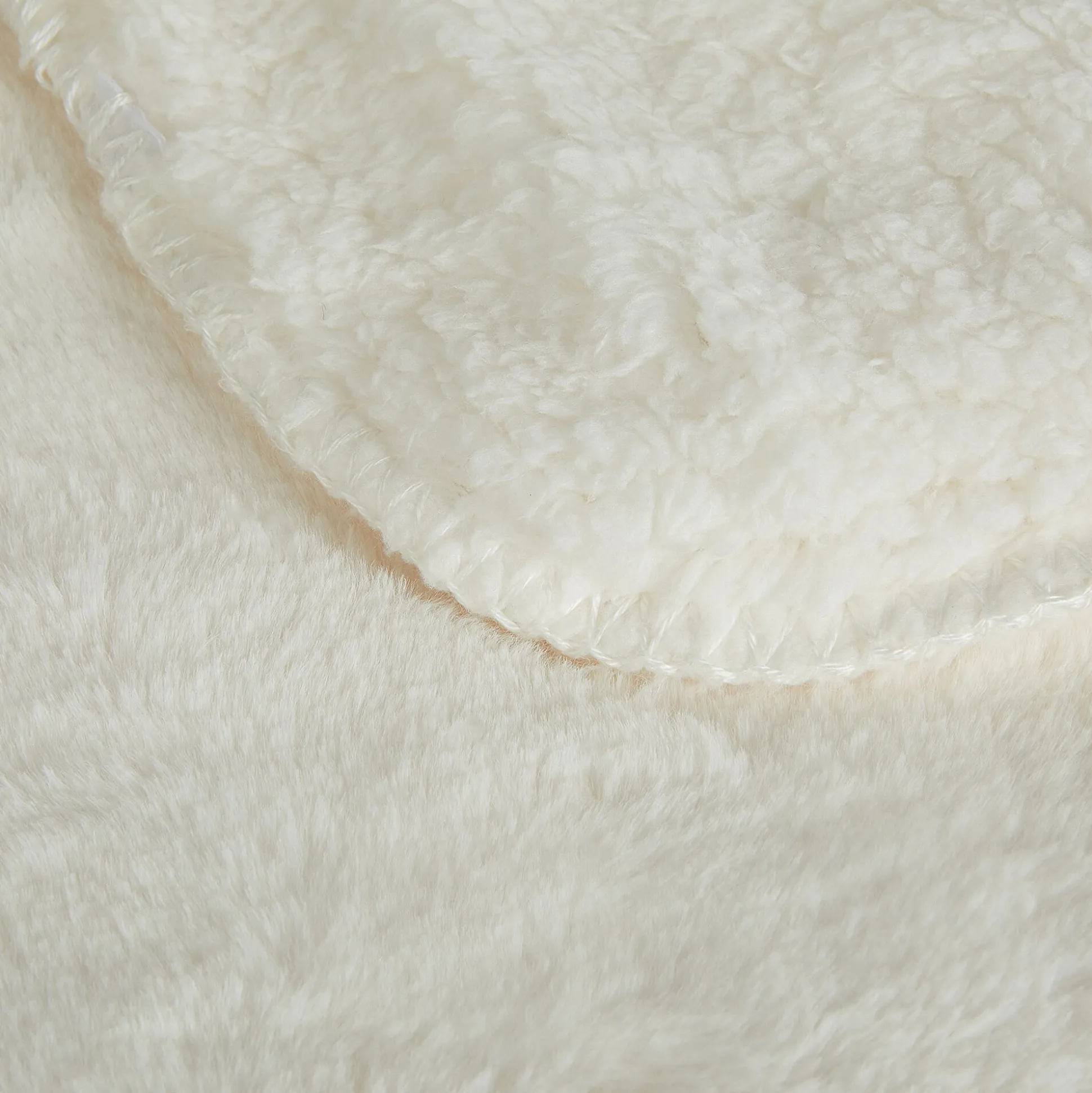 Couvre lit imitation fourrure - blanc ventoux 180x220cm