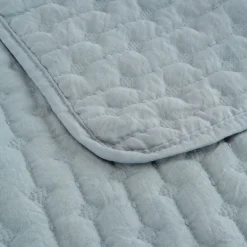 Couvre-lit en tissu surpiqué 230x250cm - bleu calaluna