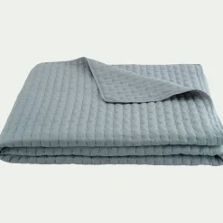 Couvre-lit en tissu surpiqué 180x230cm - bleu calaluna