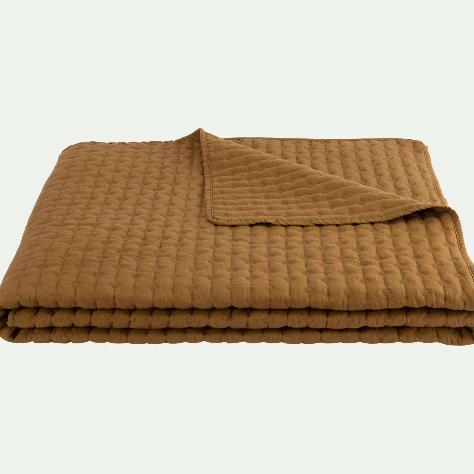 Couvre-lit en tissu surpiqué 230x250cm - jaune alep