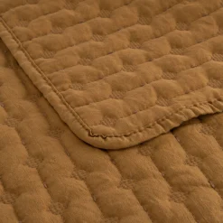 Couvre-lit en tissu surpiqué 230x250cm - jaune alep