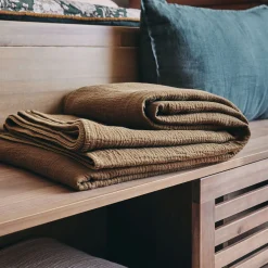 Couvre-lit en triple gaze de coton 230x250cm - vert