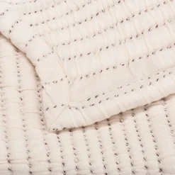 Couvre-lit matelassé en coton surpiqué 230x250cm - blanc écru