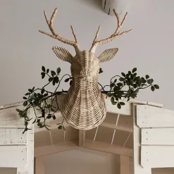 Déco cerf en rotin H53cm
