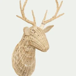 Déco cerf en rotin H53cm