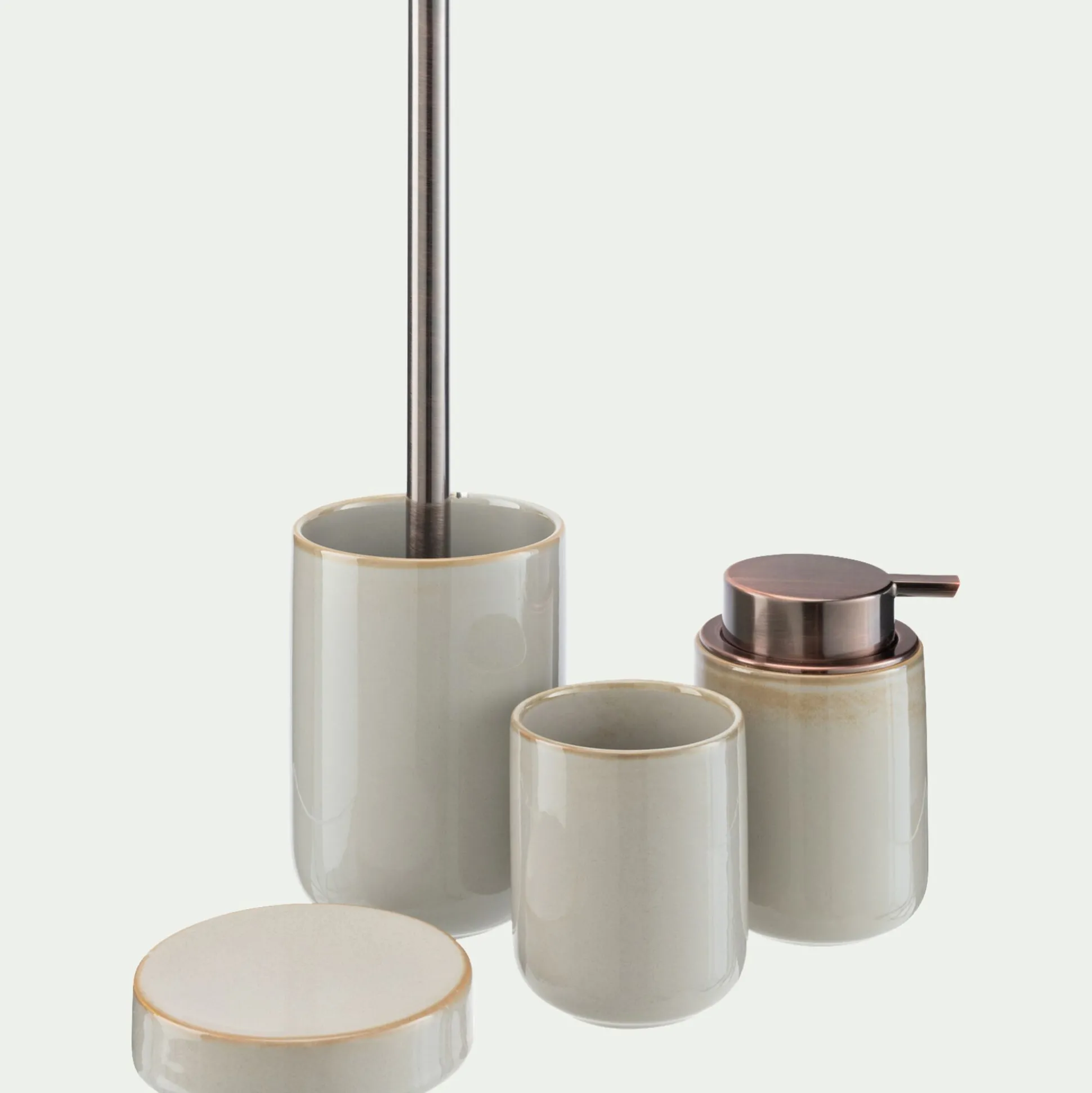 Distributeur de savon en céramique - gris