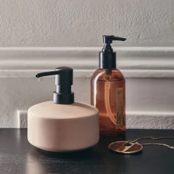 Distributeur de savon en grès - rose