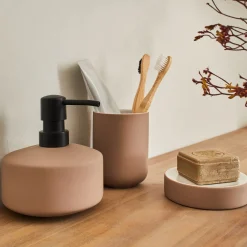 Distributeur de savon en grès - rose