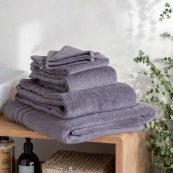 Drap de bain bouclette en coton - gris anthracite 100x150cm