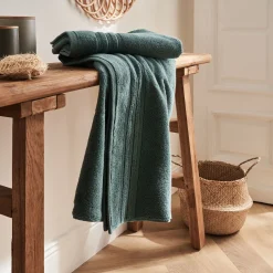 Drap de bain bouclette en coton - vert 100x150cm