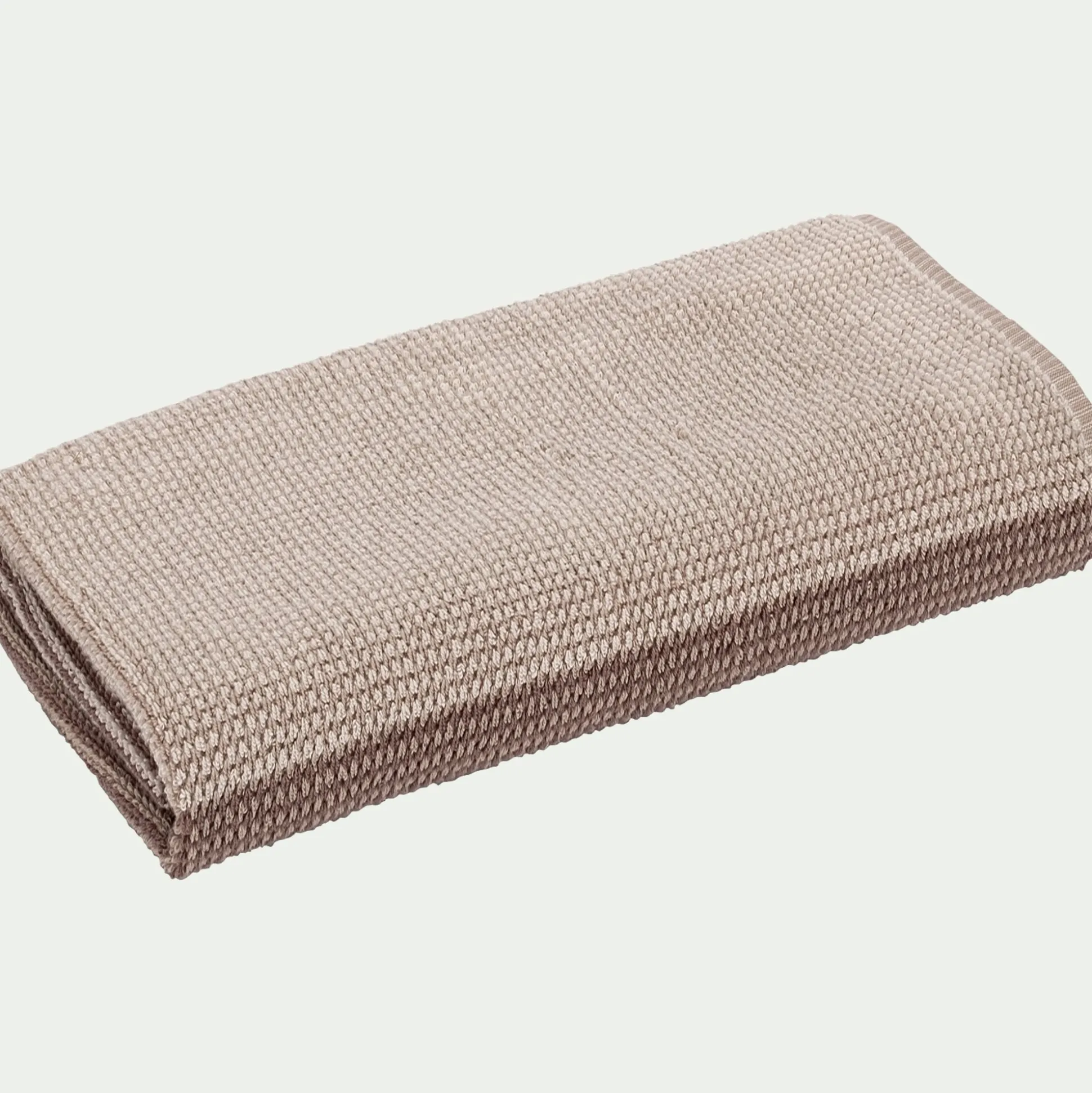 Drap de bain bouclette jacquard en coton - beige alpilles 100x150cm