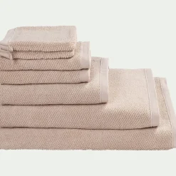 Drap de bain en bouclettes de coton bio - beige alpilles 90x150cm