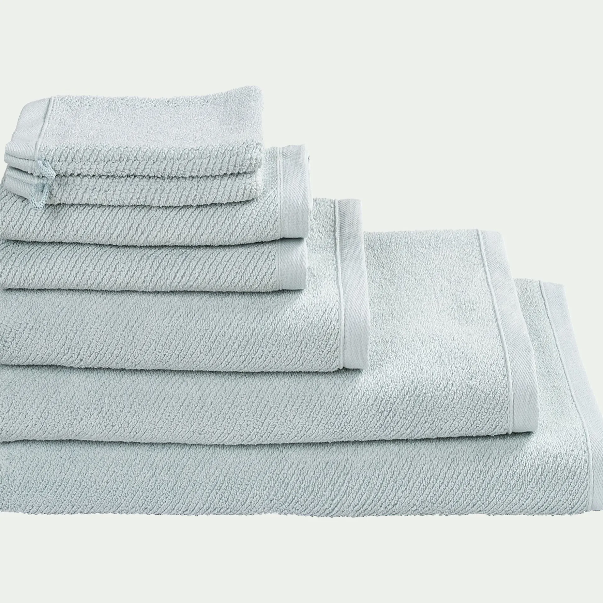 Drap de bain en bouclettes de coton bio - bleu 90x150cm