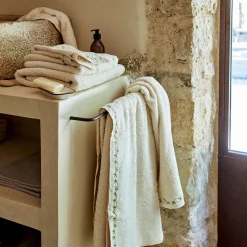 Drap de bain en coton - beige100x150cm