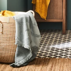 Drap de bain en coton - bleu calaluna 100x150cm