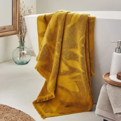 Drap de bain en coton - jaune argan 100x150cm