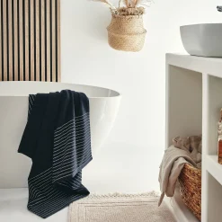 Drap de bain en coton - noir 100x150cm