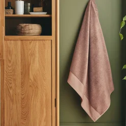 Drap de bain en coton peigné - brun rhassoul 100x150cm