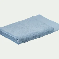 Drap de bain en coton peigné - bleu autan 100x150cm