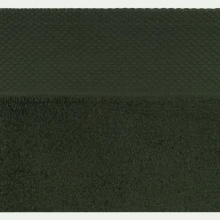 Drap de bain en coton peigné - vert cèdre 100x150cm